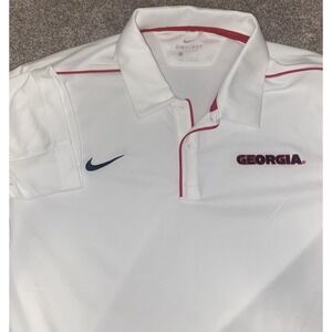 Nike Georgia‎ Bulldogs UGA Polo Shirt Large Short Sleeve Dri-Fit Golf NCAA Game